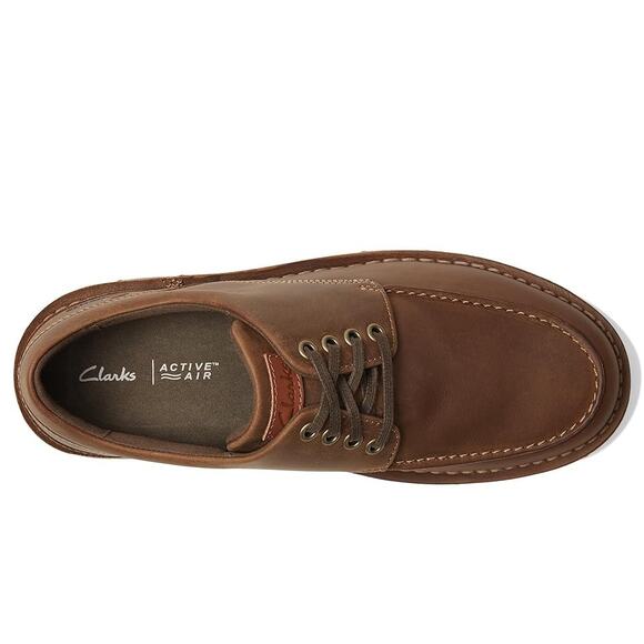 NWT Clarks Men's Gravelle Low Oxford, Tan Leather-SZ 9.5 - Picture 2 of 3